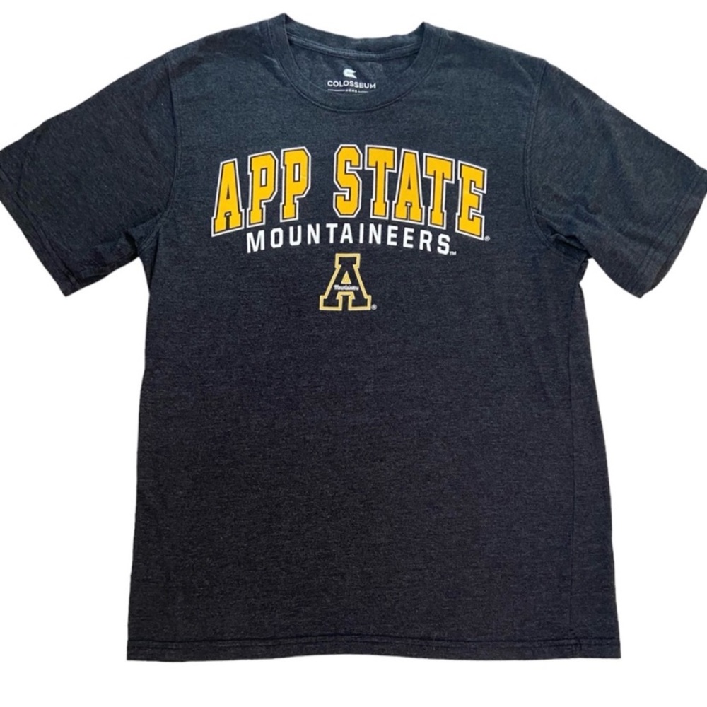 Appalachian State University Mountaineers Short Sleeve Tee Charcoal Gold Medium